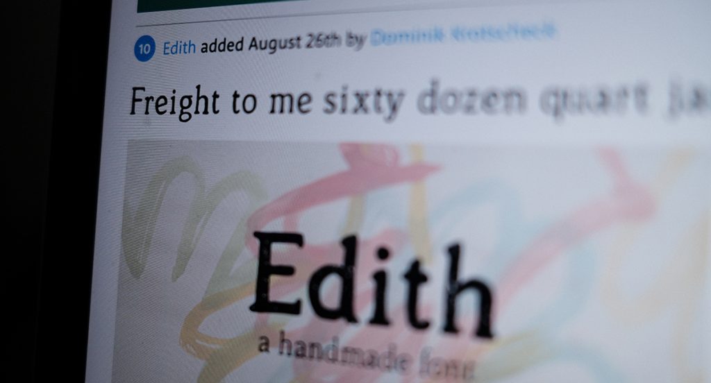 Edith in den Hot New Fonts Top 10 im August 2020